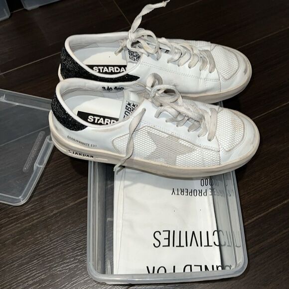 GOLDEN GOOSE Stardan Leather Low-Top Sneakers, 39 - Picture 8 of 13